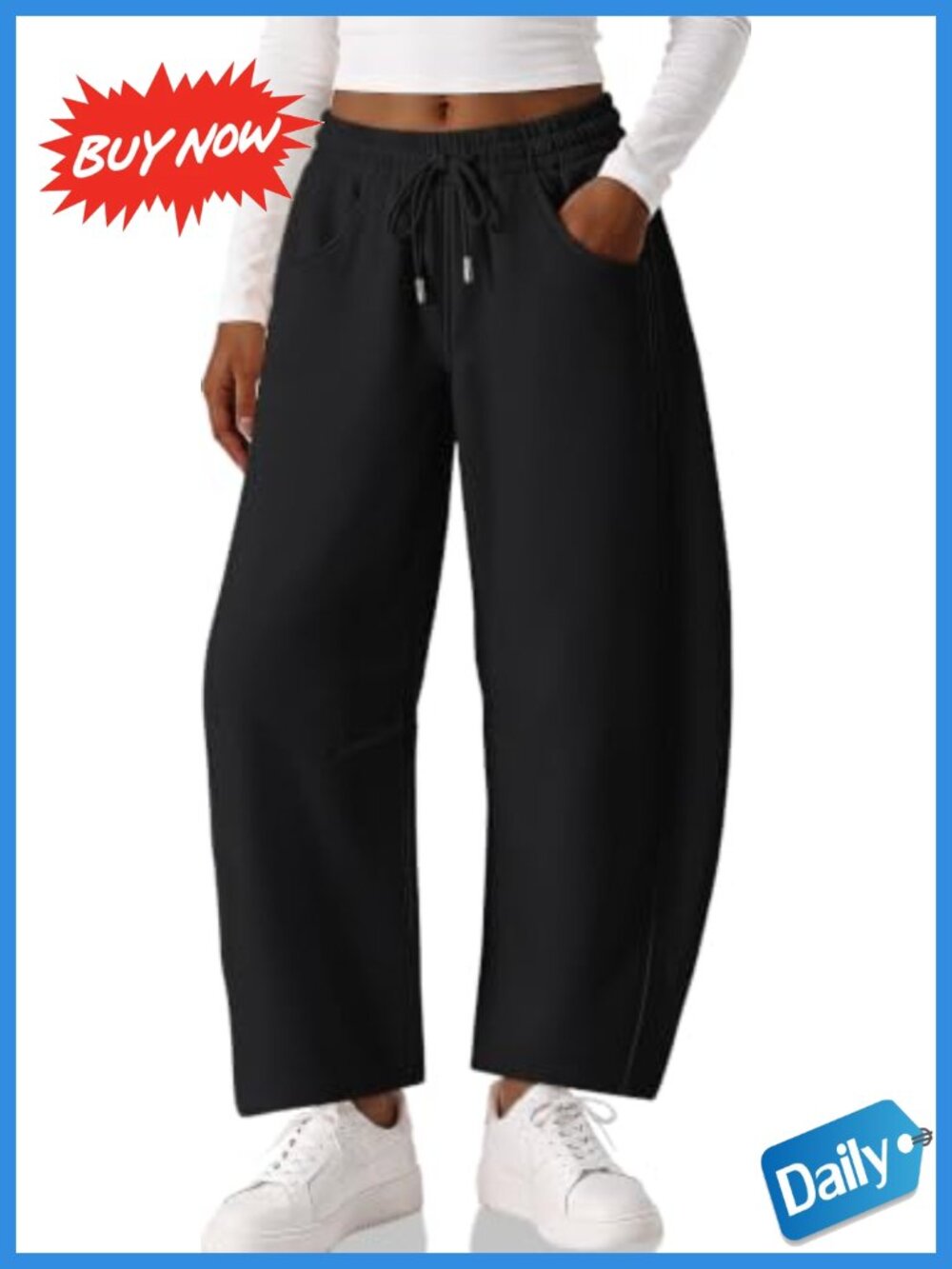 Fleece Lined Barrel Sweatpants Wide Leg Drawstring Waist Lounge Pants